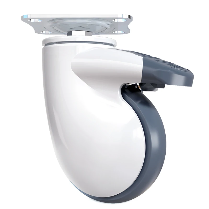 Most Popular Standard Hospital Medical Trolley Wheel High-quality 3/4 Inches TPR Plastic Universal Castor with plate