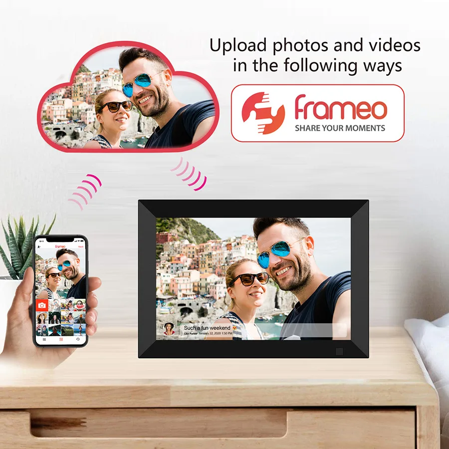 YML factory wholesale 10 inch WIFI touch digital photo frame electronic photo frame album with 16/32G internal storage in stock