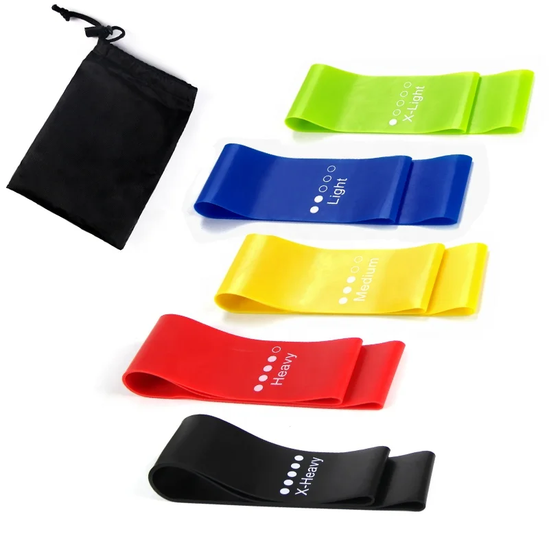 Hot Sale Yoga Resistance Rubber Bands Indoor Outdoor Fitness Equipment 0.35mm-1.1mm Pilates Sport Training Workout Elastic Bands