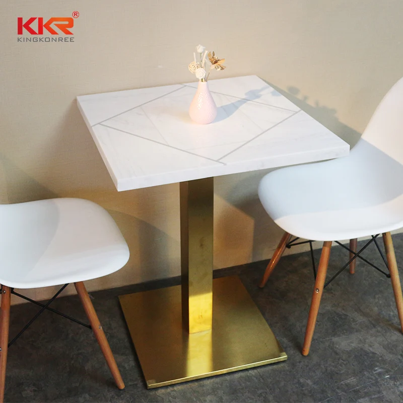 KKR Customized Solid Surface Stone Philippine Dining Coffee Table Set, Restaurant Hot Pot Table
