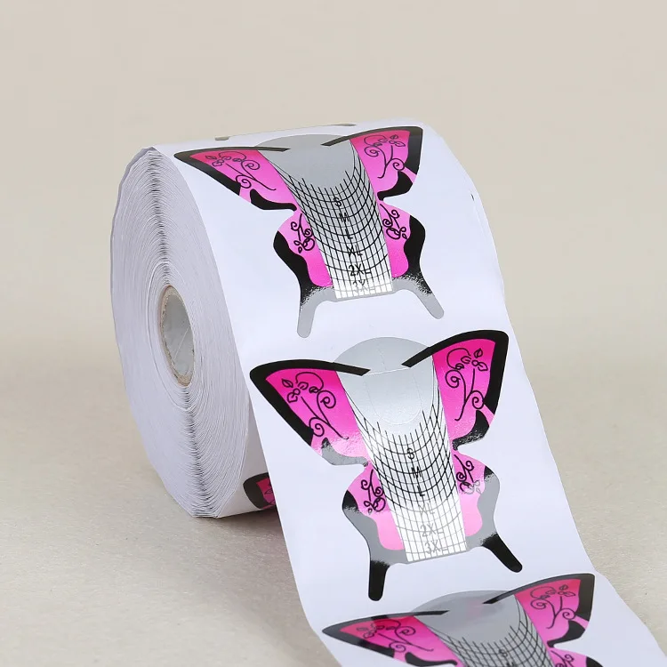 Free Custom Holographic paper Nail Forms 180G Crystal Gel Nail Form for professional nail salon