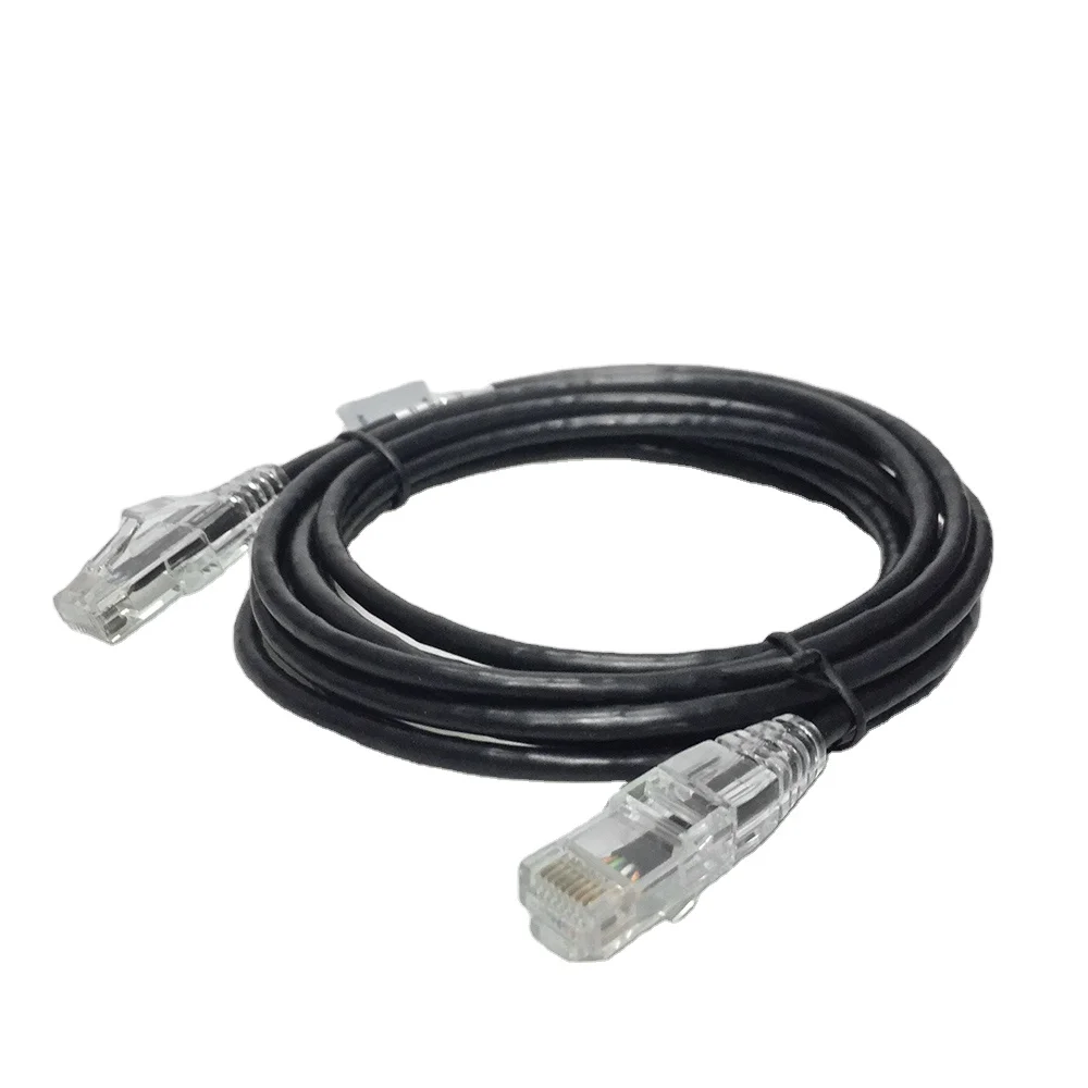 100% pass fluke test 26AWG Super slim  2M Cat5e STP Cable BLUE  8P8C RJ45 Network  Patch Cord