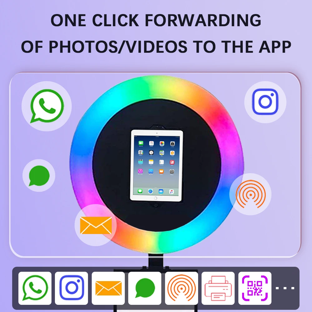 Бесплатный логотип Ipad фотобудка Selfie Dslr с полетным футляром 12 9 для мероприятия и свадьбы