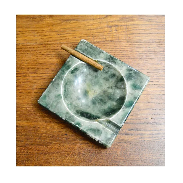 Green Marble Square Shape Ashtray In Custom Design