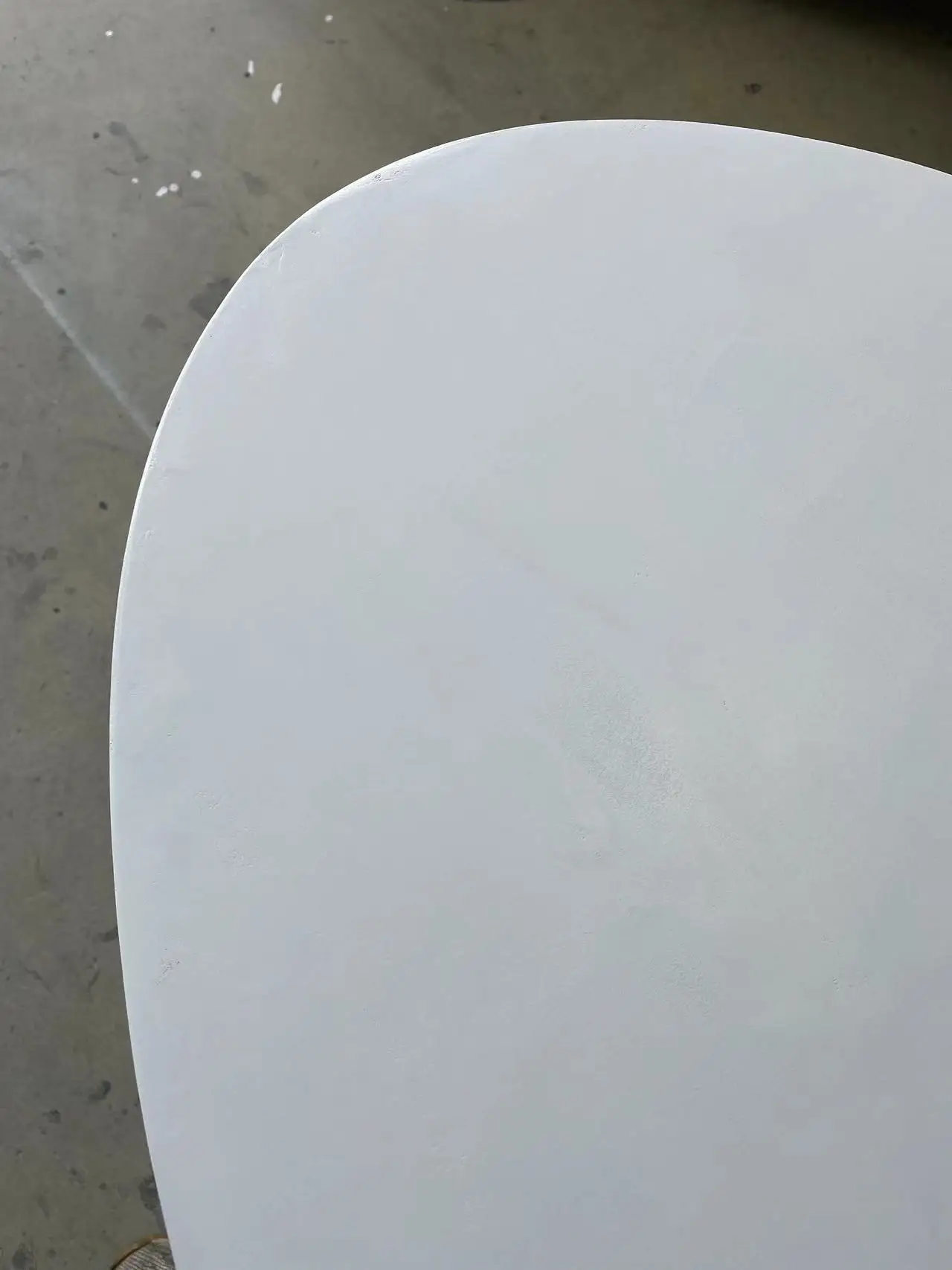 Home furniture modern nordic minimalist cement coating black white oval concrete dining tables