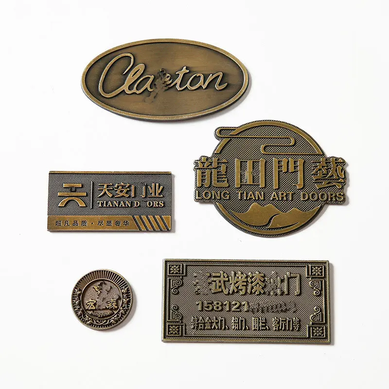 Production of metal bronze furniture merchant signs electroplated die-cast anti-theft door copper signs wholesale