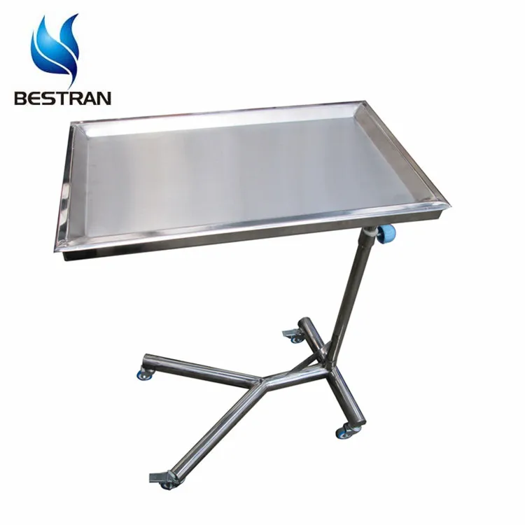 BT-SMT005 больницы нержавеющей стали мобильный Mayo тележки с двумя сообщения, с регулировкой по высоте, лоток Стенд цена