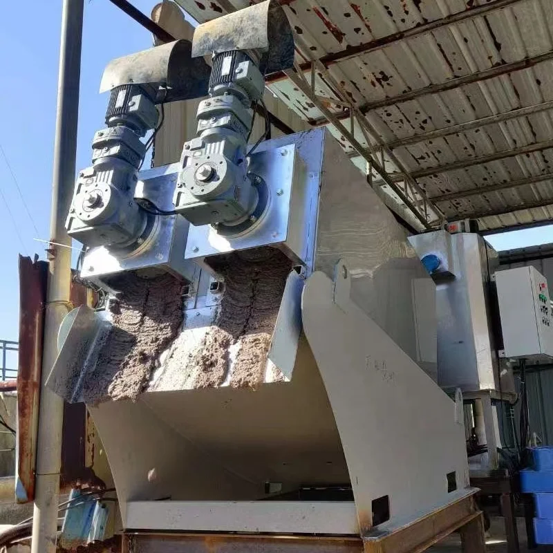 wastewater drum sludge dewatering screw press volute cerdo estiercol maquina deshidratadora sludge treatment plant daf dewaterin