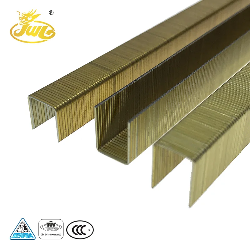 9MM Zinc Plated U-Type Nail Zinc Plated Furniture Hardware 71 Series Industrial Staples