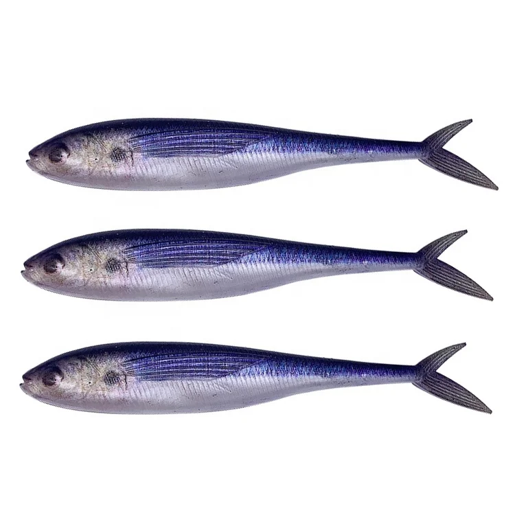 Plastic Soft Fishing Lure Shad Lures Rubber Shad Lures Soft Plastic Minnow  Fishing Tackle Bass Worms Soft Plastic Shad