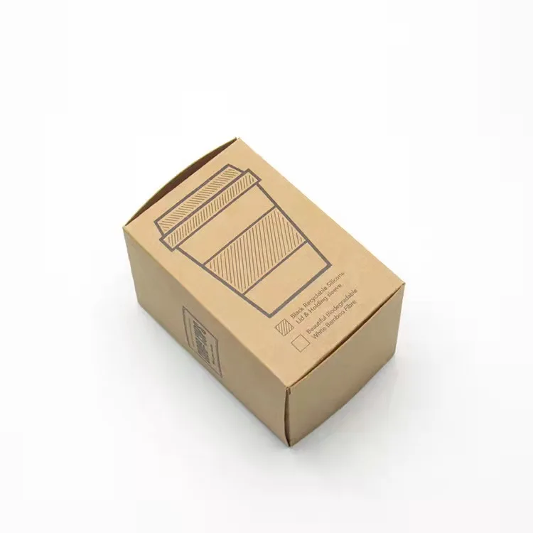 Оптовая Экологичная кружка для кофе, подарочная картонная упаковочная коробка с прозрачным окном