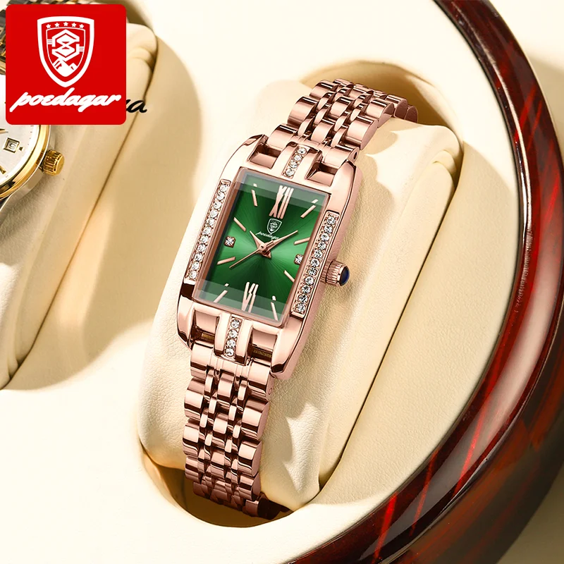 Poedagar 365 Gold Plated Hip Hop Iced Out Micro CZ Diamond Wholesale Luxury Watch Jewelry Men Women Wrist Digital Quartz Watches