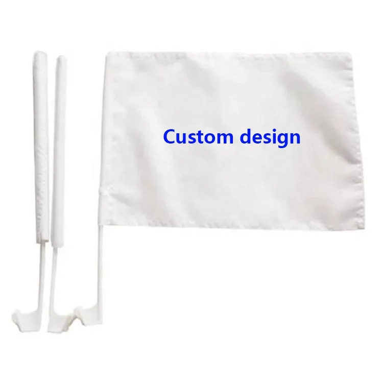 High Quality Wholesale 12x18in Country Logo Custom Print Car Window Flag Clip Flag Sublimation Car Flags with Plastic Pole
