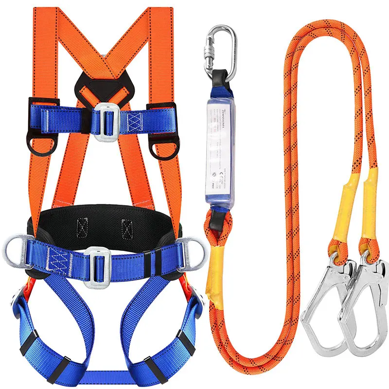 Five point high-altitude work harness complete safety belt double hook fall prevention full body safety fall protection set