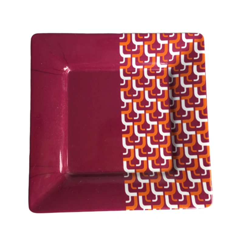Custom printed wholesale price melamine cheap square plastic plates