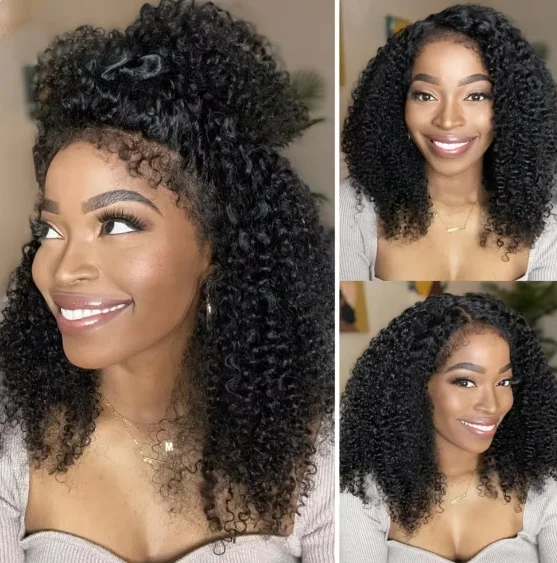 New Curly Natural Human Hair Lace Front Wig Glueless 13*4 Brazilian Raw Short Hair Pre Pluck Hd Lace Frontal Wig For Black Women