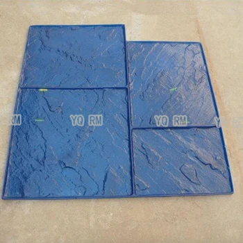 Decorative Cement Tile Mats Flooring Sets Texture Imprint Stamped Concrete Tile Molds