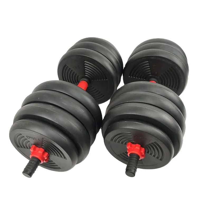 
Wholesale cheap adjustable 40 kg cement dumbbells set 