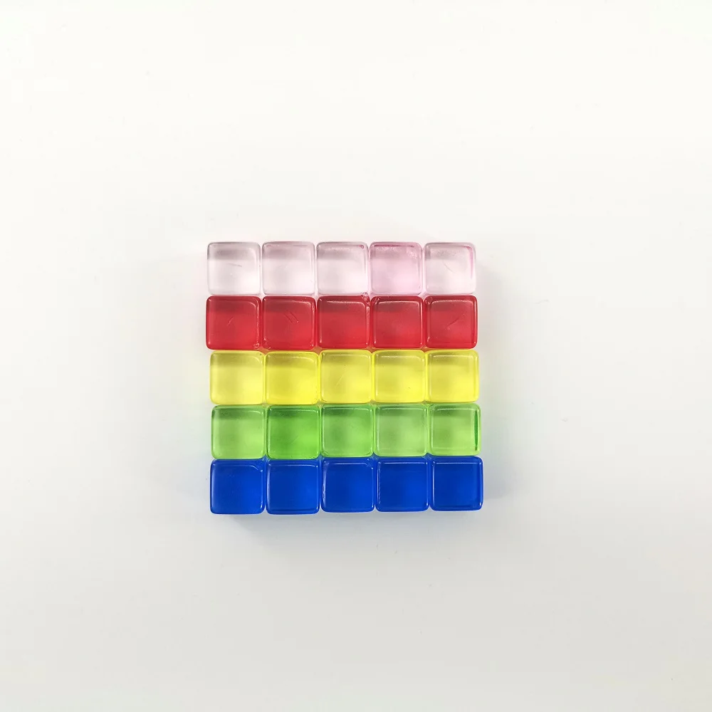 Custom Made Plastic Cube Pieces With Full Color For Board Game