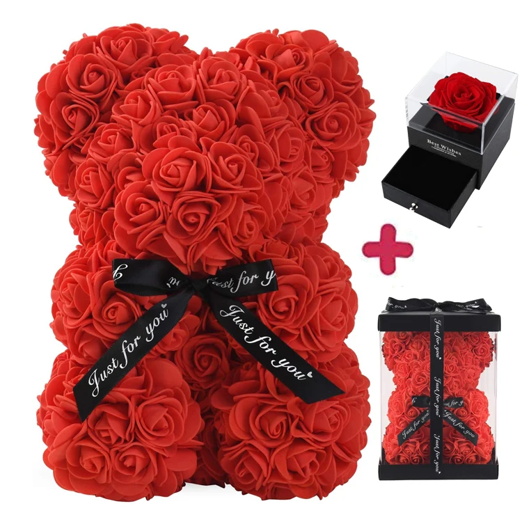 Foam Rose Bear Artificial Rose Bear For Anniversary Wedding Mothers Day Valentines Gift