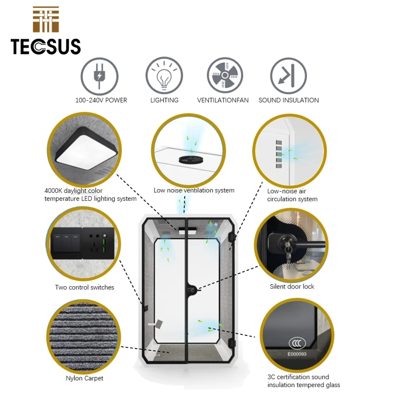 Oem Movable Soundproof Booth Cabine for Massagebeds Easy Install Sound Isolation Office Pods