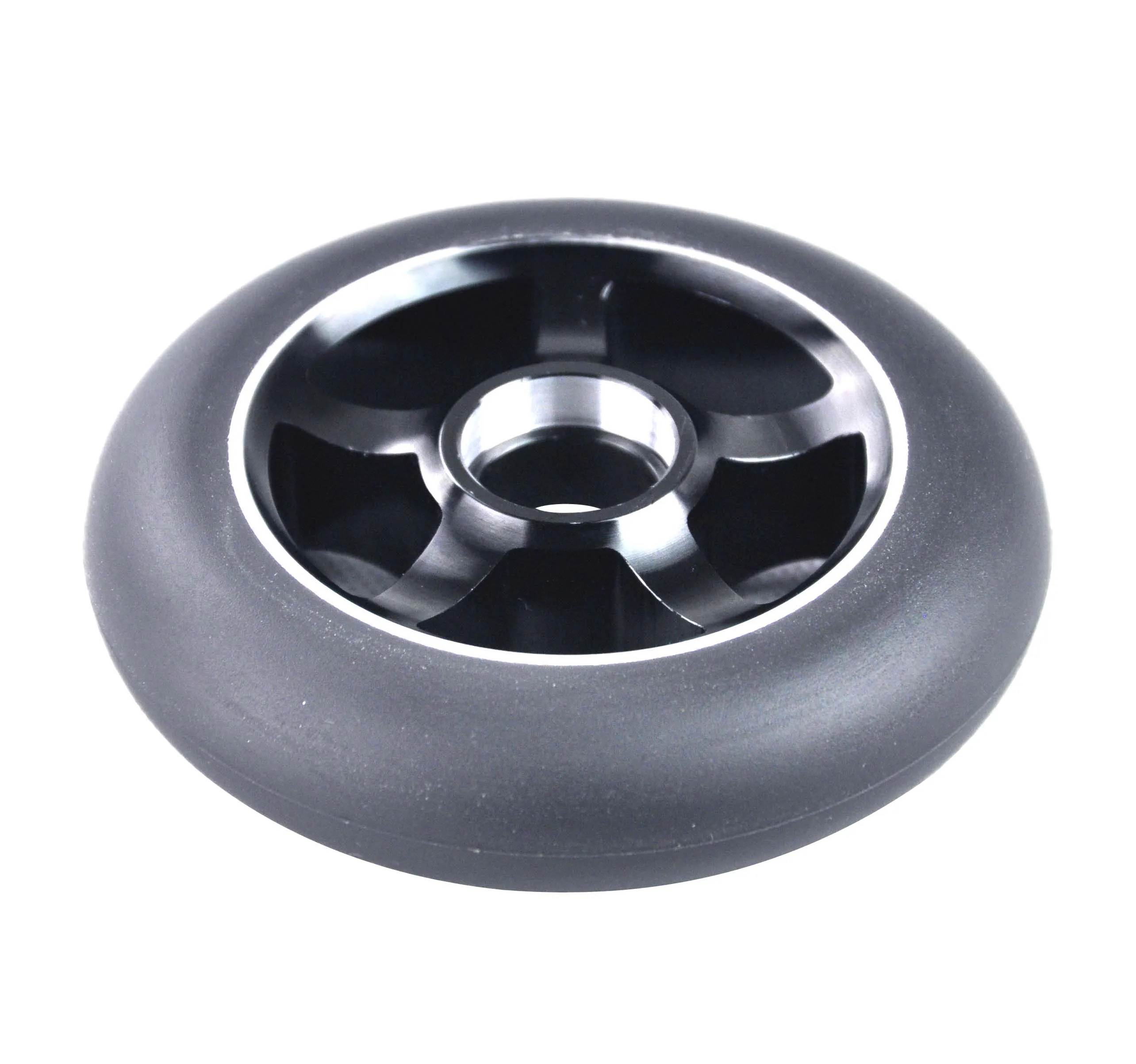 Source factory products 100X24mm Mute Double ball bearing Aluminum core scooter  high elasticity polyurethane caster