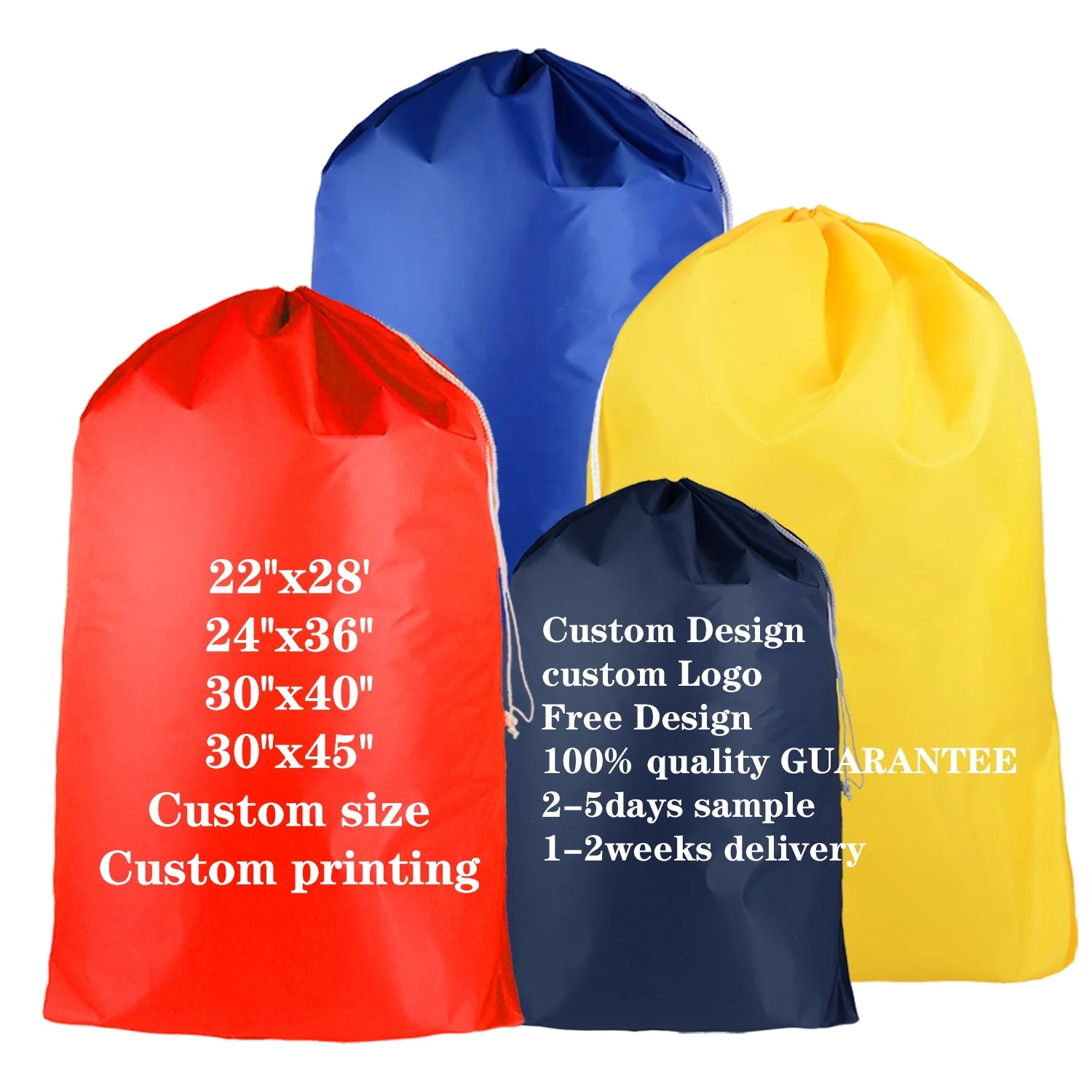 custom Dry cleaning logo hotel drawstring storage cloth dirty polyester foldable laundry bag