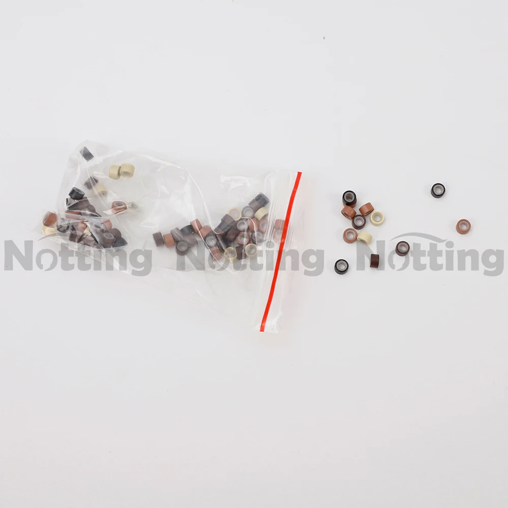 high quality customizable 5.0*3.0*3.0mm wholesales aluminum silicone lined tube micro rings connectors beads  micro rings beads