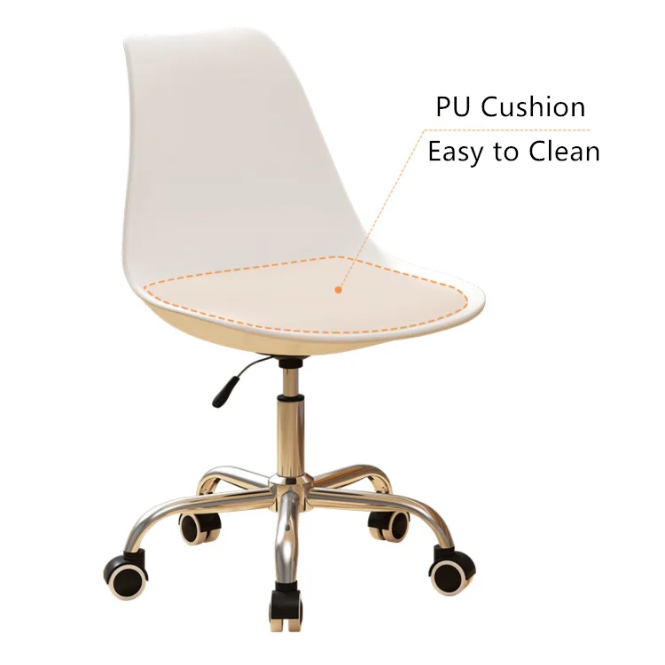 Gray Office Chairs For Home Office Wholesale Modern Adjustable Height Iron Swivel Leg Office Chairs with Wheels