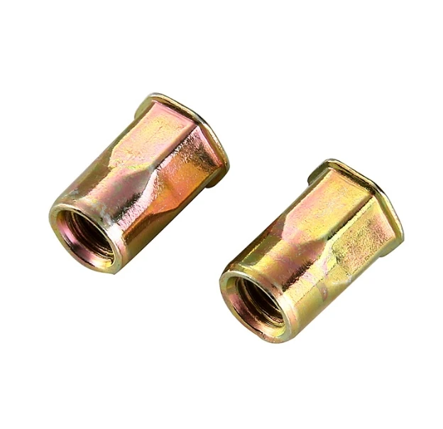 Factory insert nut m10 Small countersunk half hexagonal rivet nut M10*19 carbon steel blue white zinc insert nut 300pcs/bag