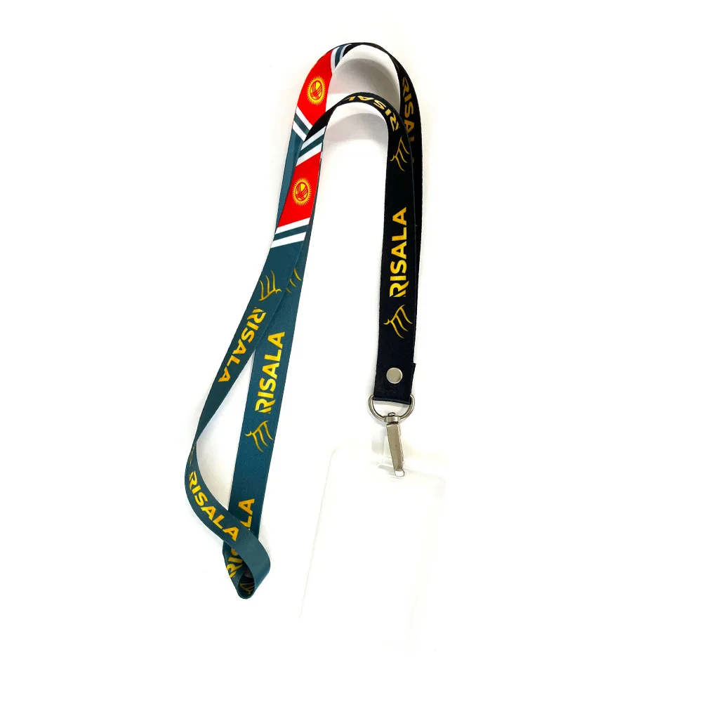 Custom Full Colors Lanyard With ID Card Badge Holder Sublimation Printing Custom Logo Polyester Neck Strap For Work