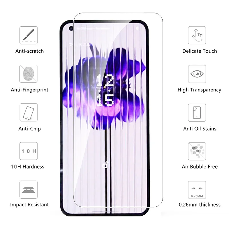 Full Cover Tempered Glass Films for Nothing Phone 1 2.5D Clear Screen Protector for Nothing Phone One 9H Protective Screen Films