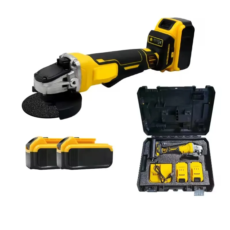 Portable 21V Cordless Electric 100mm/125mm Angle Grinder Industrial & DIY Grade with Trigger Slide Switch Battery Powered