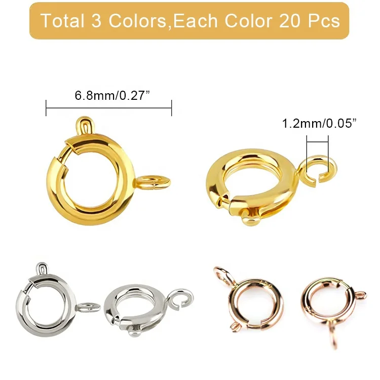 5.5mm Spring Clasp Jewelry Clasps Lock  18k Gold Jewelry Clasp