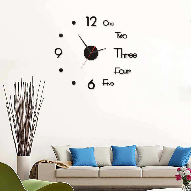 ZOOYA  Popular creative acrylic 3D wall clock DIY clock mute wall clock
