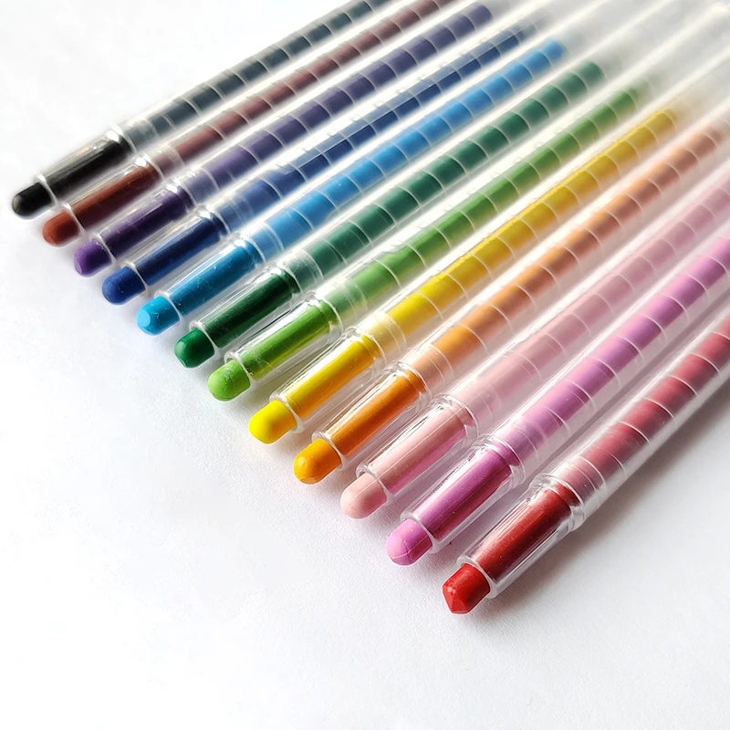 Twisted wax crayons set oil pastel wax twistable crayons for kids in plastic bag crayons