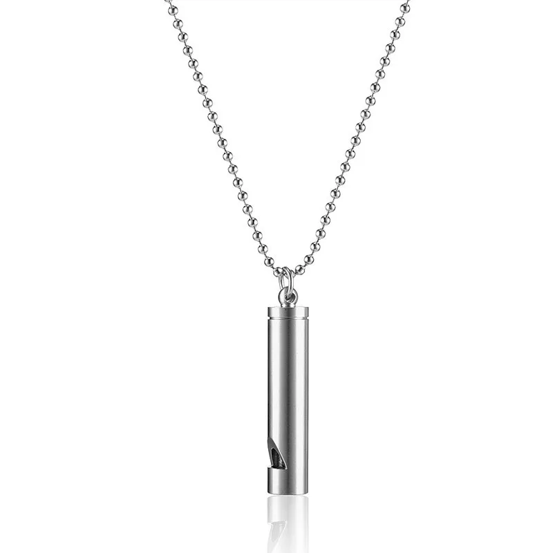 2022 Newest Top Quality Relief Breathe Calming Necklace Whistle Stainless Steel Meditation Breathing Anti Anxiety Necklace