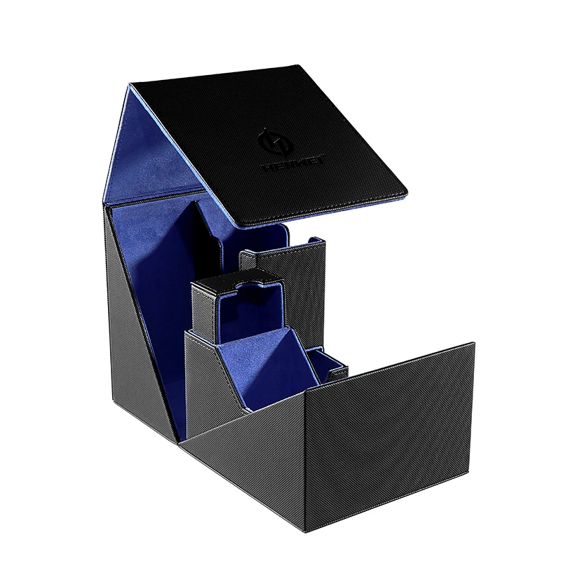 Custom Small Deck Box For Board Game Card Cover Flap PU Leather Two Decks MTG Card Box Card Desktop Folded Storage Deck Box