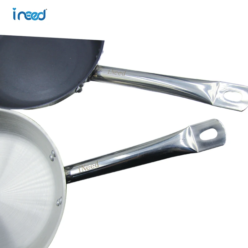 Manufacturer Wholesale 3 layers iNeed Stainless Steel Cookware Frying Pan Non-stick Pan For Kitchen