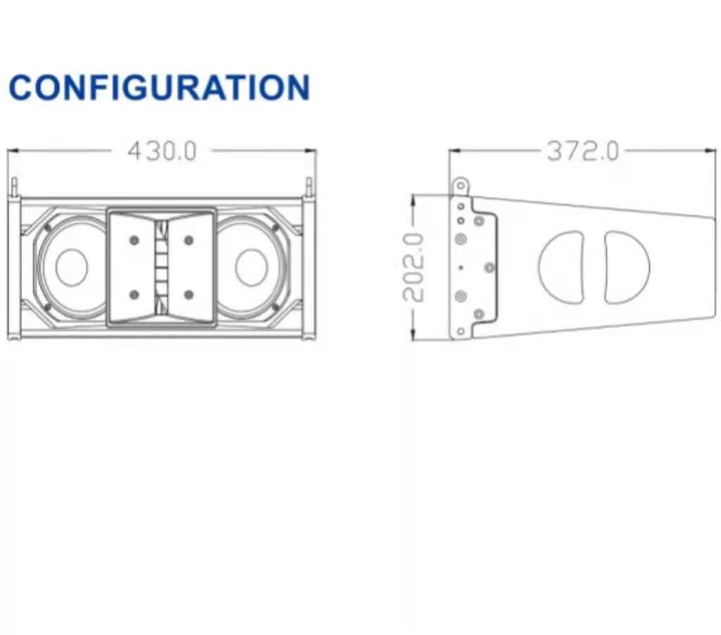 2x6'high effciengy mid-bass units,1x1'exit throat HF drivers line array speaker DLA206
