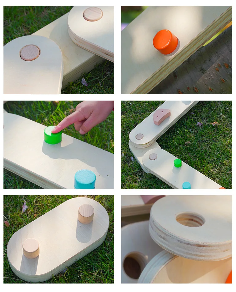 Wooden Balance Beam 6 PCS Toddler Balance Boards Montessori Balance Beam Coordination Gymnastics Obstacle Course Toys