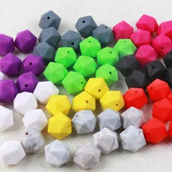 Food Grade  Silicone Beads BAP Free Multi-color Multi-Type Baby Teething  Silicone  Hexagon  Beads