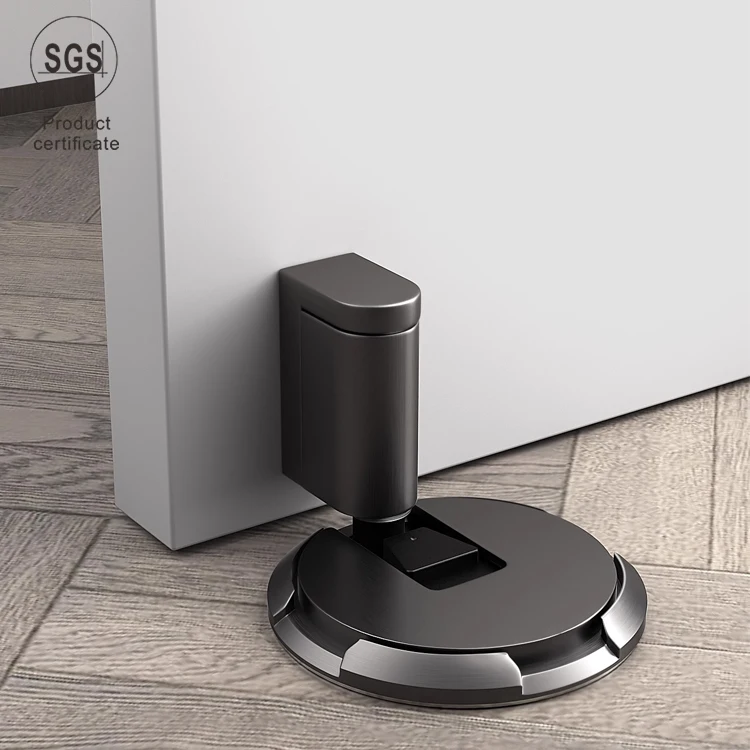 New Design Invisible Home Bathroom Anti-collision Mute Windproof Floor Suction Adjustable Zinc Alloy Door Stoppers