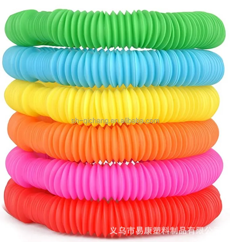 2021 Amazon kids and Adults Plastic Fun Fidget Pop Tube Toys Sensory ADHD Fidget Pipe Sensory  fidget tube Toys