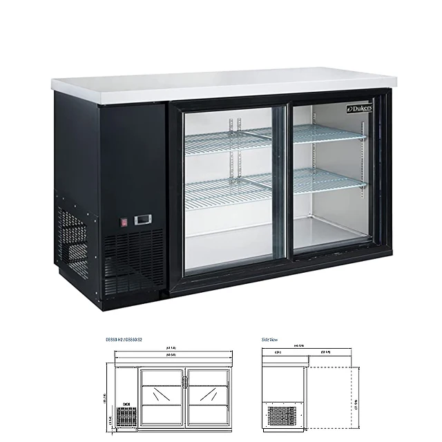 Dukers DBB60-S2 Bottom-freezer Commercial Supermarket Juices Refrigerator For Fruit Refrigerators Freezer