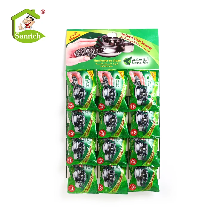 Hot sell 410 stainless steel scrubber 50g card hanging pack