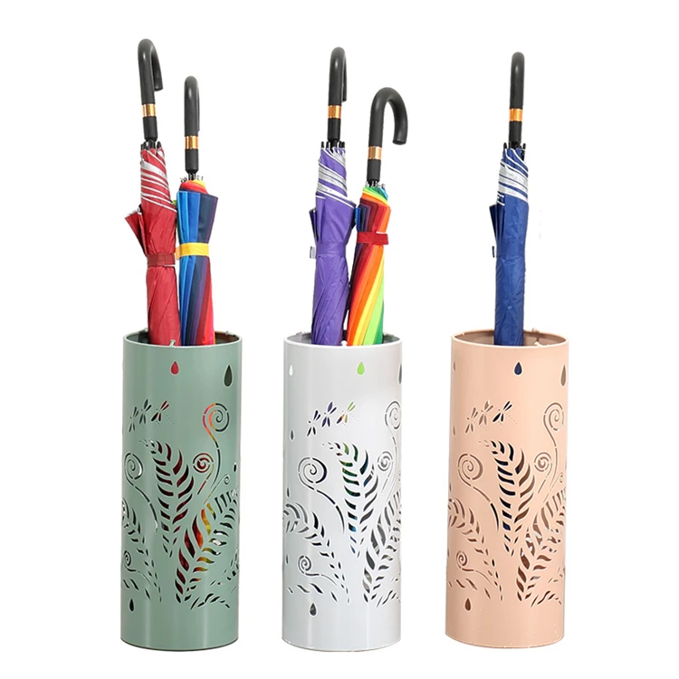 Металлическая железная сетчатая стойка для хранения зонтиков для отеля на заказ, полый квадратный геометрический держатель зонтика