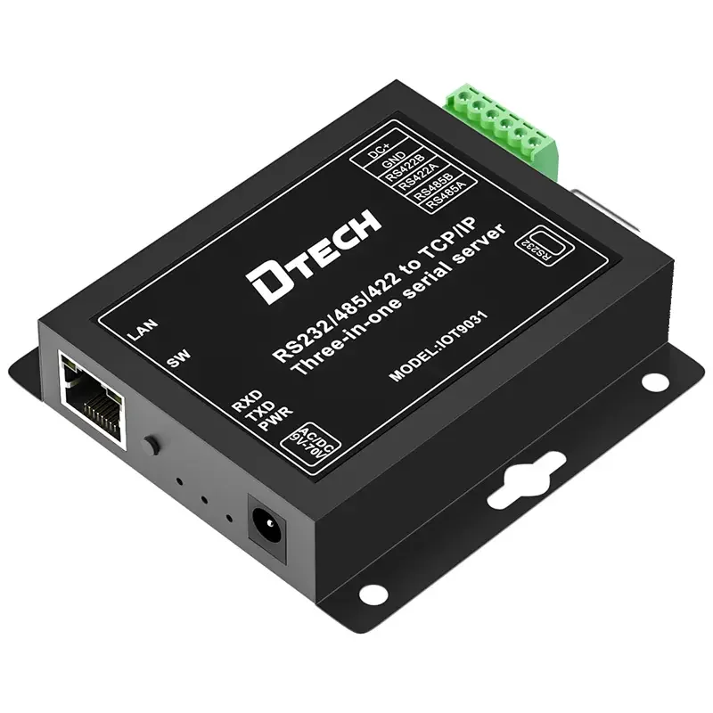 DC9V-70V Power Supply RS232/422/485 to TCP/IP Three in One Serial to Ethernet Adapter Converter for IP Devices