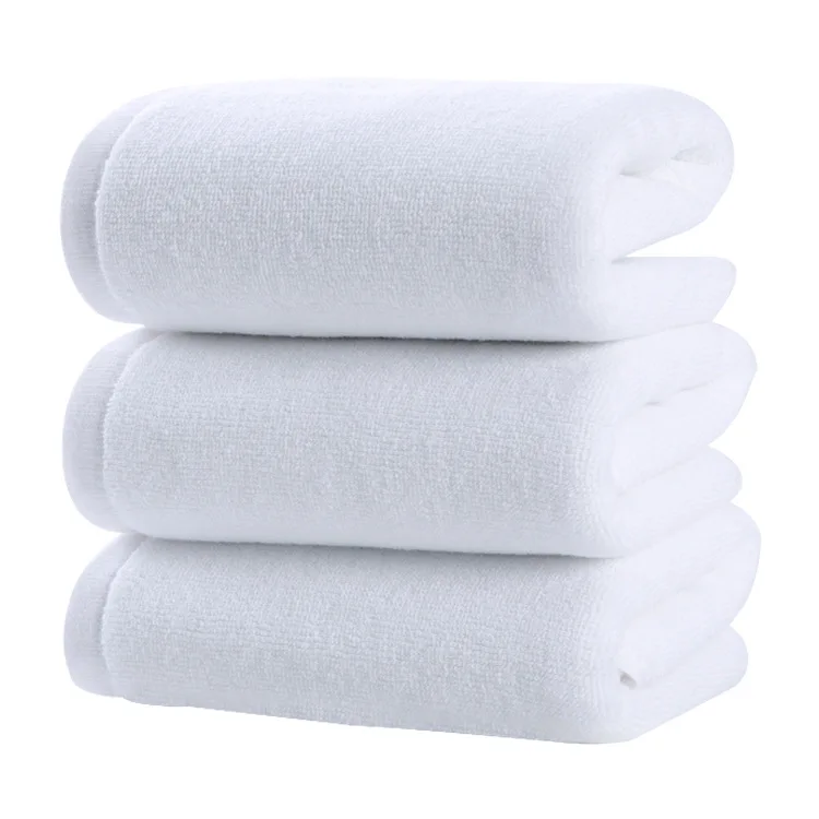 Белое утолщенное Впитывающее банное полотенце из чистого хлопка с логотипом на заказ для салона красоты пятизвездочного отеля