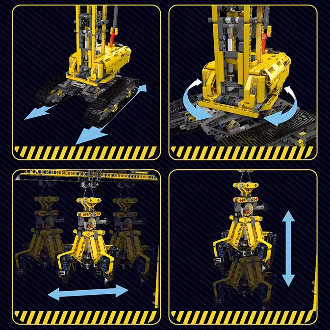 Mould King 17059 Engineering Series Mobile Tower Crane Building Block Toys 1731Pcs Remote Control APP Assembly Block